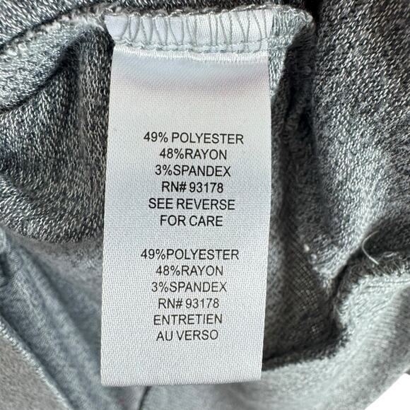 Tahari Gray Long Sleeve Ruffled Long Sleeve Tight Knit Pullover Sweater Size S - Picture 7 of 8